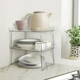 thumbnail image 5 of Lonian Cabinet Organizers Shelf,  Pantry Storage Shelf with Raised Edges and Foldable Legs, Clear, 5 of 7