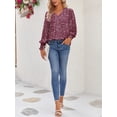 thumbnail image 5 of Women's V Neck Long Sleeve Shirt Tops Casual Office Work T-Shirt Blouse, 5 of 7