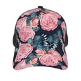 thumbnail image 3 of Lsque Rose Flowers Printed Trucker Hat - Baseball Cap for Men Women - Breathable Mesh Side, Adjustable Fit - for Casual Wear, 3 of 7