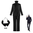 thumbnail image 3 of Anime Jujutsu Kaisen Cosplay Disfraces Gojo Satoru Chamarra Pantalones Conjunto De Halloween Fiesta De La Escuela Secundaria Uniforme, 3 of 4