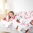 thumbnail image 4 of Homewish Western Cowgirl Boots 7-Piece Twin Bedding,Cute Bowtie Bedding Comforter Set,White Pink,Pink Reversible, 4 of 8