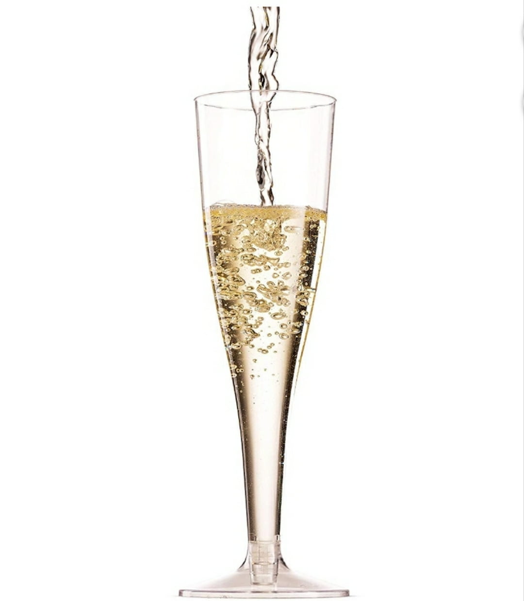 100 Pack Disposable Plastic Champagne Flutes, 4.5Oz Toasting glasses for decoration, Wedding, Parties, and Reusable(Clear)