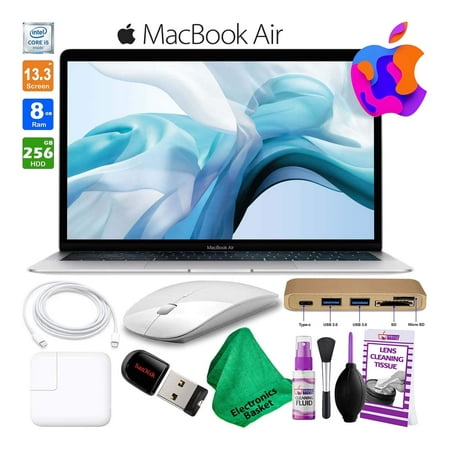Apple MacBook Air 13 Inch 256GB (2018, Silver) (MREC2LLA) with USB