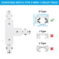thumbnail image 2 of LEONLITE H Track T Connector, H Type Single Circuit 3-Wire-1 Track Lighting Kit, Corner Joiner, UL Listed, Flame Retardant Material, for H Track System, 5 Years Warranty, 120V, White, 2 of 2
