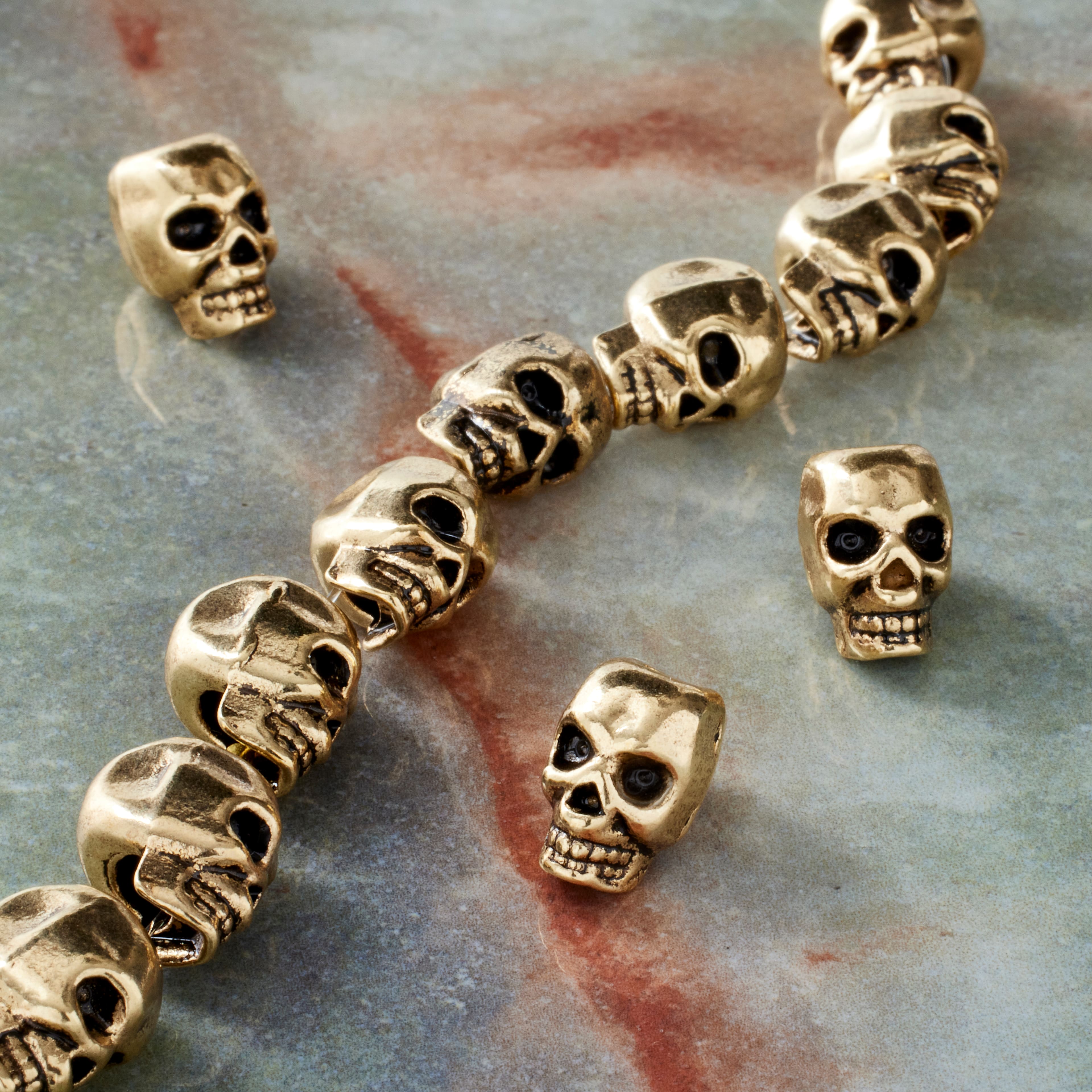 Gold Skulls Bracelet, Mens Bracelet, Gold Beaded Bracelet Men, Gift for  Him, Made in Greece by Christina Christi. - Etsy