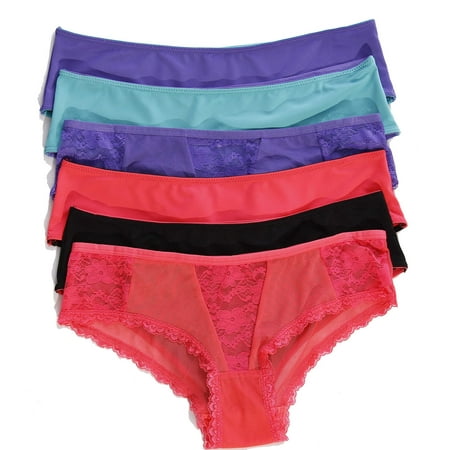 Just Intimates Thongs / Underwear / Panties for Women (Pack of 6) (Group 4,