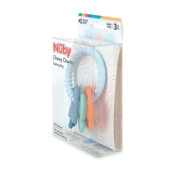 Nuby Silicone Chewy Charms Teething Ring, Dinosaur photo 5