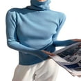 thumbnail image 1 of MesaSe Women Ribbed Knit Tops Long Sleeve Turtleneck Solid Color Slim Fit Sweater, 1 of 4