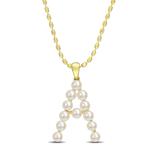 Everly Women's Cultured Pearl Yellow Gold Plated Necklace