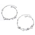 thumbnail image 5 of Pulsera de doble capa con cuentas de transferencia, cuentas redondas, estrella de cinco puntas, estilo coreano para mujer, estilo japonés y coreano, simple, combinable, fresca y única, joyería de mano, 5 of 5