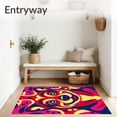 thumbnail image 3 of ODIKA 5'x7' Machine Washable Non-Slip Area Rug, Charming Canine Portrait with Abstract Animal Inspired Spotted High Traffic Rug with Pad, Red, 619844, 3 of 8