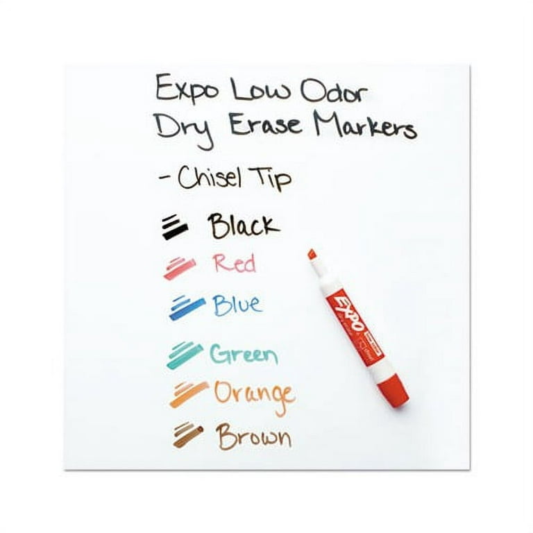 Expo Low Odor Dry Erase Markers, Chisel Tip, Black, 4 Count