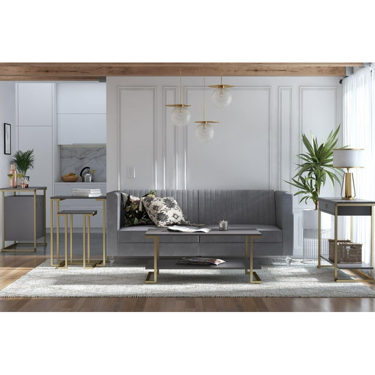 CosmoLiving by Cosmopolitan Camila Nesting Tables Laptop Desk Graphite Gray