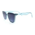 thumbnail image 4 of Womens Hipster Inset lens Thin Horn Rim Hipster Plastic Rectangle Sunglasses Blue - Smoke, 4 of 5