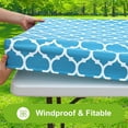thumbnail image 2 of Rectangle Picnic Table Cover, Waterproof Elastic Fitted Camping Tablecloths for 5 Foot Tables, Wipeable Flannel Backed Vinyl Tablecloth Protector for Indoor, Outdoor (30x60 Inches), 2 of 8