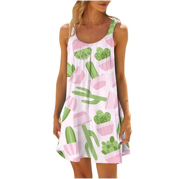 Vestidos de playa Mujeres Sexy Hawaiano Tropical Impreso Sin mangas Sling Mini Vestido Verano Suelto Cómodo Boho Sundress OAVQHLG3B Store lin121212