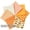 9.84 inches x 9.84 inches, variant on 7-piece floral cotton fabric squares 9.84" X 9.84" thick quarter-yard fabric pack for sewing and patchwork crafts (orange)