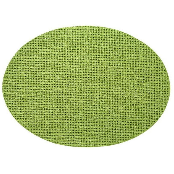 Merritt International Set of 4 Vinyl Fishnet Oval Placemats, Lime