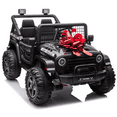 thumbnail image 5 of 24 Volts Kids Ride on Truck with 2 Seater Remote Control, 4WD/2WD Switch Ride on Toys w/ 4*200W Motors 7AH Battery Powered Electric Car, 3 Speeds, Spring Suspension, Bluetooth Music, Black, 5 of 10