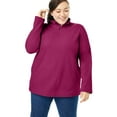 thumbnail image 1 of Woman Within Plus Size Quarter-Zip Microfleece Pullover, 1 of 9