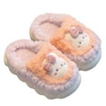 thumbnail image 3 of Hessimy Girl'S Fuzzy Fluffy Slippers Open Toe Cross Band Soft Plush House Slippers Kids Slippers Cow Slippers Toddler Slippers Cartoon Warm Slippers Indoors Bedroom Non Slip Soft ( Red,2), 3 of 8