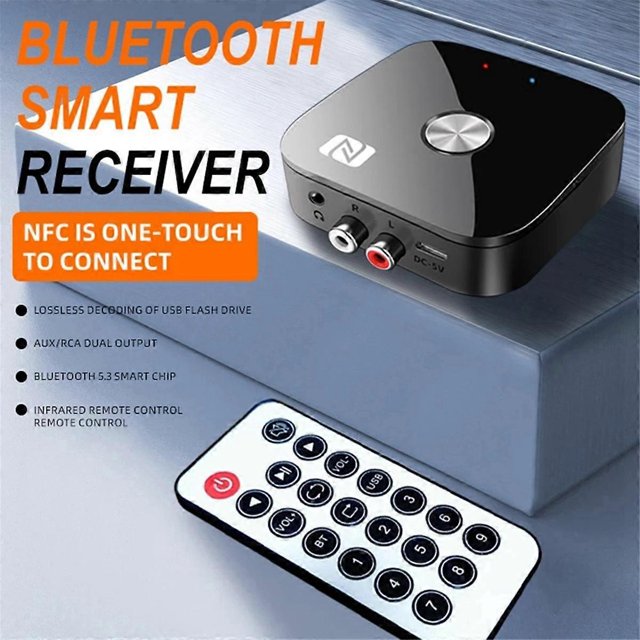 NFC Bluetooth 5.3 Audio Receiver 3.5mm AUX RCA Stereo HIFI Music Wireless Adapter USB U-Disk Play Remote Control