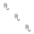 thumbnail image 2 of Transemion Versatile Usage Acrylic Luxury Wall Hook Easy To Clean Easy Installation Adhesive Wall Hooks silver 3Set, 2 of 6
