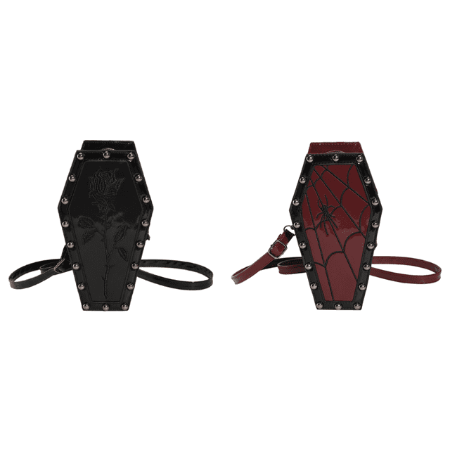 Bolso Tipo Cartera para Ataúd Mujer Bandolera Cuero PU Con Dibujos Animados Halloween (estilo 2)