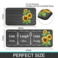 thumbnail image 6 of 2 Pieces Sunflower Kitchen Rugs and Mats Sunflower on the Wooden Kitchen Decor Farmhouse Anti Fatigue Mat Non Skid Washable Standing Mat Live Laugh Love Kitchen Rugs17x30+17x47inch, 6 of 7