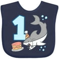 thumbnail image 3 of Inktastic 1st Birthday Shark with Cake Boys or Girls Baby Bib, 3 of 4