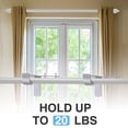 thumbnail image 2 of BSHAPPLUS® 4 Pcs No Drill Curtain Rod Brackets,2 Pair Silver Metal Nail‑in Curtain Rod Holders,No Screw Easy Install Curtain Rod Hooks for Wood Door Window Frame,Heavy Duty Hold Up to 20 LBS, 2 of 7