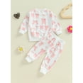 thumbnail image 4 of Musuos Baby Girl 2Pcs Fall Outfits 0-3Years Long Sleeve Bow/Floral Print Sweatshirt + Pants Set Toddler Clothes, 4 of 9