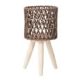 thumbnail image 1 of DYNWAVECA Planter Basket Plant Pot Stand Shelf Rack Handwoven Riser Display Flowerpot Holder for Potted Plant Home Corner Patio Outside 18x30cm Dia 15cm, 1 of 10