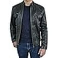 thumbnail image 3 of STOREJEES Mens Leather Motorcycle Jacket | Diamond Black - XS Jacket, 3 of 4