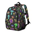 thumbnail image 2 of Mushroom and Psychedelic Black Backpack for School, Cute School Bag with Adjustable Shoulder Straps and Padded Back, 15"x11.42"x5.5", 2 of 5