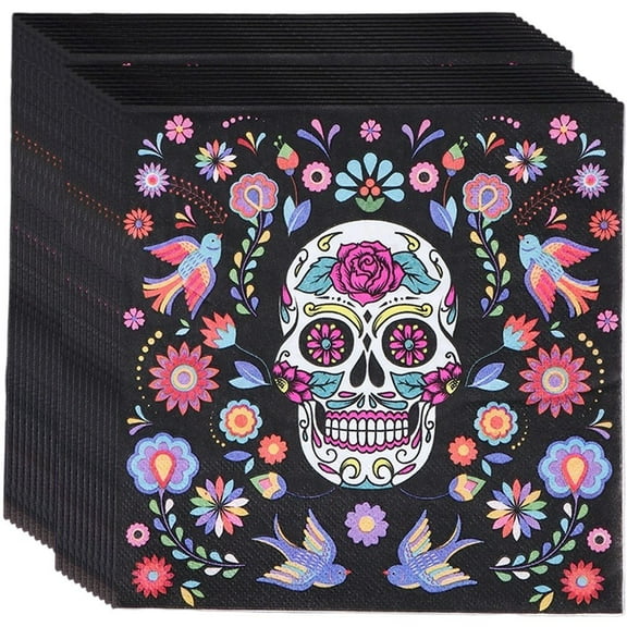 100Pcs Horrible Halloween Theme Paper Napkins Skull Disposable Tissues Serviettes For Halloween Day Of The Dead Party Decoration