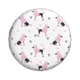 thumbnail image 4 of Spare Tire Cover, Pink Cute Poodle Dog Crown Wheel Cover Tire Covers For Trailers Car Truck Camper Universal Tire Covering Fits Diameter14"-17", 4 of 4