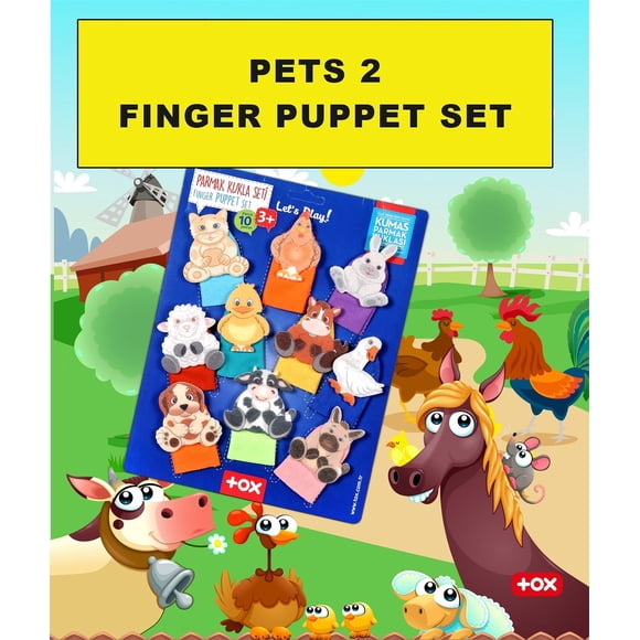 Finger Puppets 10 Pieces for Homeschooling and Preschool Education of Toddlers and Pre-K Children, Pets