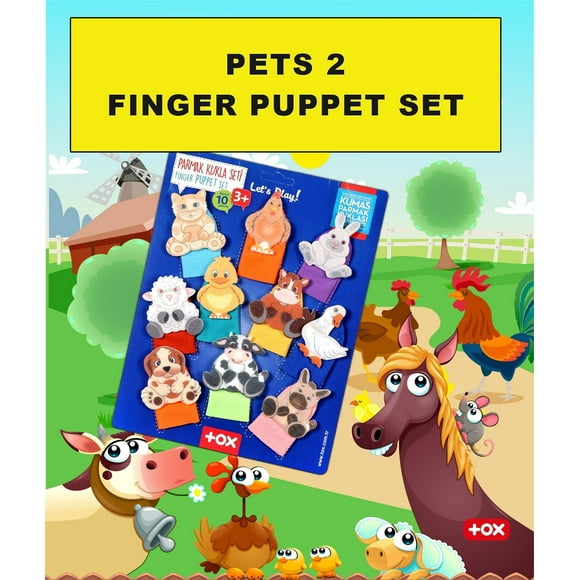 Finger Puppets 10 Pieces for Homeschooling and Preschool Education of Toddlers and Pre-K Children, Pets