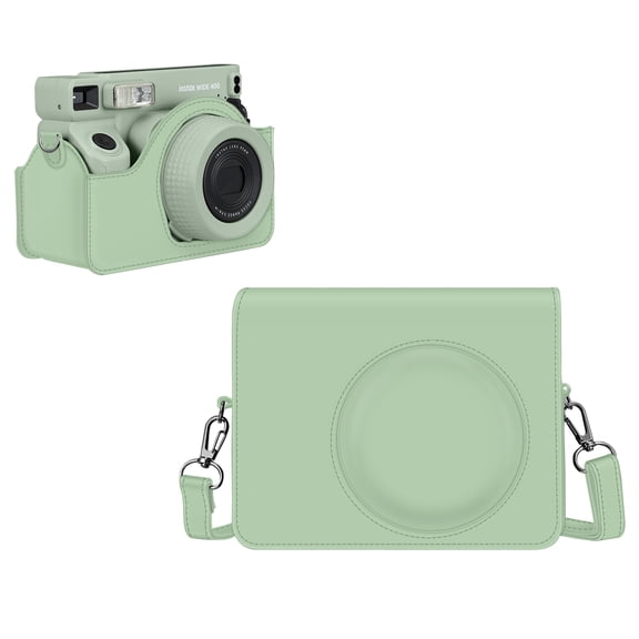 Fintie Protective Case for Fujifilm Instax Wide 400 Instant Film Camera - Premium Vegan Leather Bag Cover with Removable Strap, Agave Green
