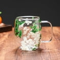 thumbnail image 3 of Double Gglass Flower Tea Cup, Glass Coffee Mugs, Aesthetic Dried Flowers Cups with Handles, Dried Flowers Double Wall Glass Coffee Mug, Coffee Cups for Cappuccino Tea Milk Espresso, Gifts for Women, 3 of 7