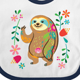 thumbnail image 4 of Inktastic Sloth Cute for Girls Girls Baby Bib, 4 of 4