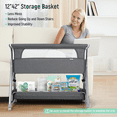 thumbnail image 5 of Cowiewie Bassinet with Mattress Large Volume Mobile with Storage Bedside Sleeper for Infant Baby Gray, 5 of 7