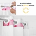 thumbnail image 5 of No Hook Shower Curtain Set with Snap in Liner, Yellow Pink Blue Flower Waterproof Bathroom Curtain with See Through Top Window, Country Colorful Flower Checkered Double Shower Curtains for Bathtub, 5 of 9