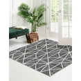 thumbnail image 4 of Unique Loom Matrix Trellis Collection Area Rug - Geometric (7' Square Gray/Ivory), 4 of 10