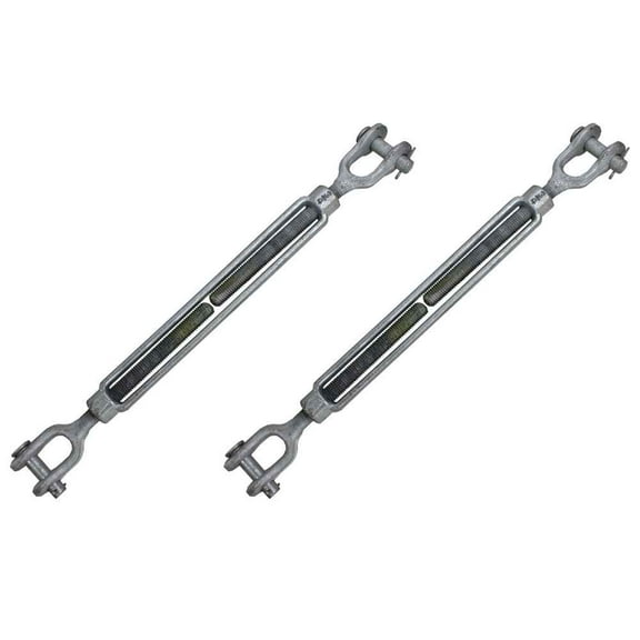Galvanized Turnbuckle - Jaw & Jaw - 3/4" x 12" - 2 Pack