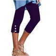 thumbnail image 7 of Clean Womens Capri Pants Workout Sport Yoga Leggings High Waisted Athletic Capris Regular Size Comfort Casual Cropped Capris Leggings, 7 of 7