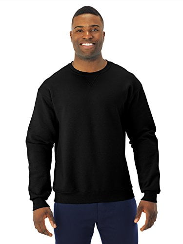 Fruit of the Loom Mens Sofspun Crewneck Sweatshirt (SF72R) -Black -S