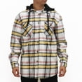 thumbnail image 1 of MEN'S PRINTED PLAID POLAR FLEECE SHIRT JACKET WITH REMOVABLE HOOD. FEATURING ULTRA WARM, SUPER SOFT POLAR FLEECE., 1 of 2