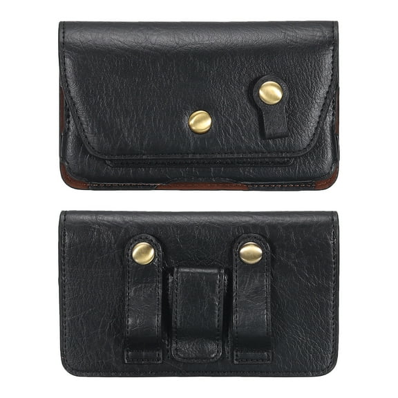 Phone Belt Holder Case for 4.7" Cell Phones, Horizontal Leather Phone Belt Pouch, Black 5.7"x3.5"x0.6"